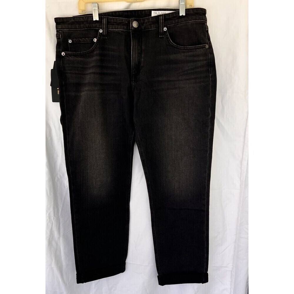 Rag & Bone Womens Cornelia Dre Low Rise Slim Boyfriend Jeans Black Size 32